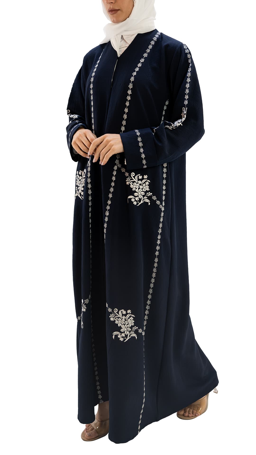 Premium textured abaya with embroidery