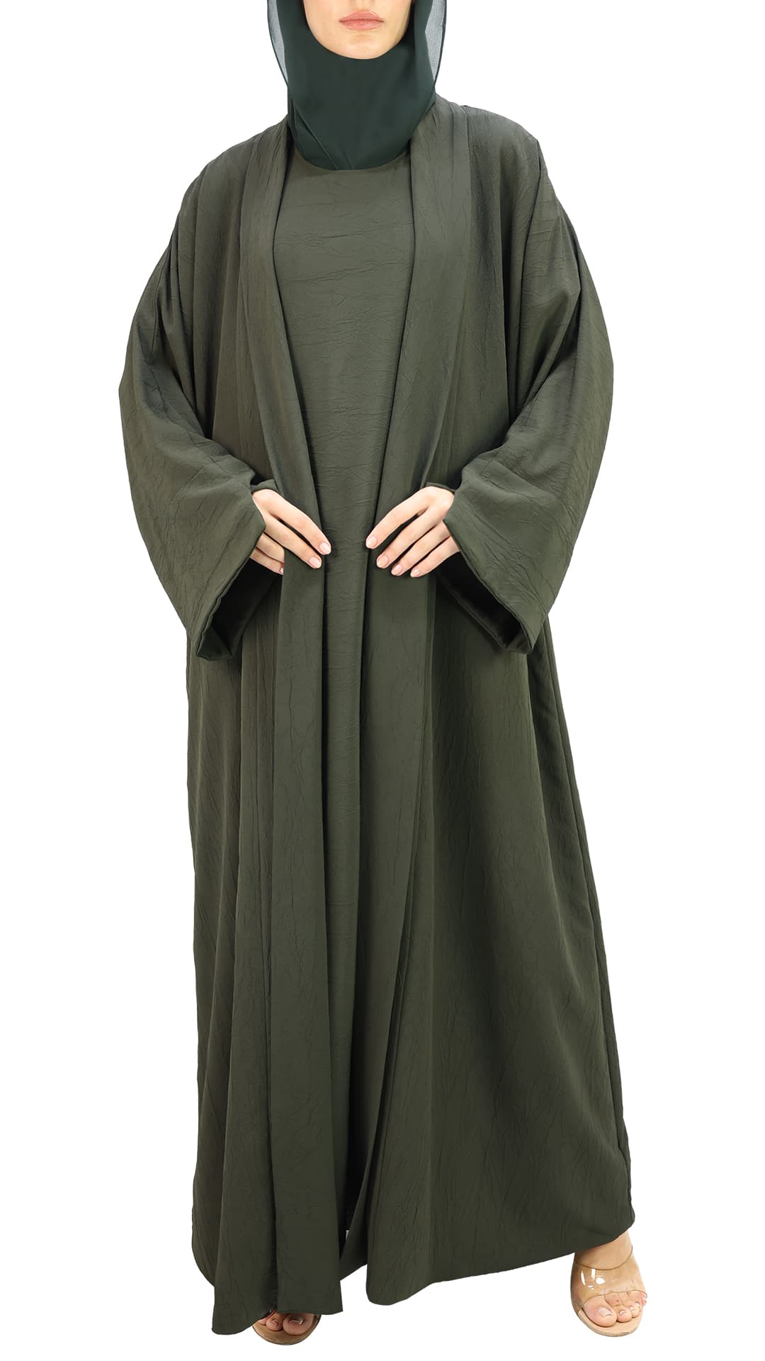 Elegant chiffon self textured Abaya