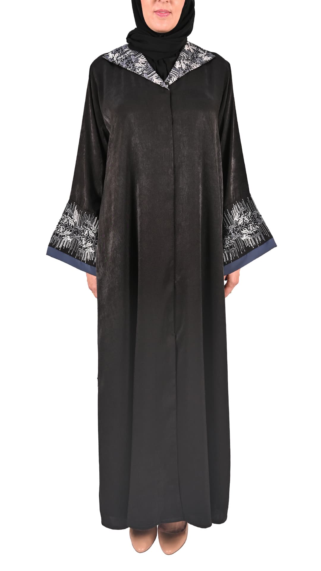 Coat collar with embroidery Abaya