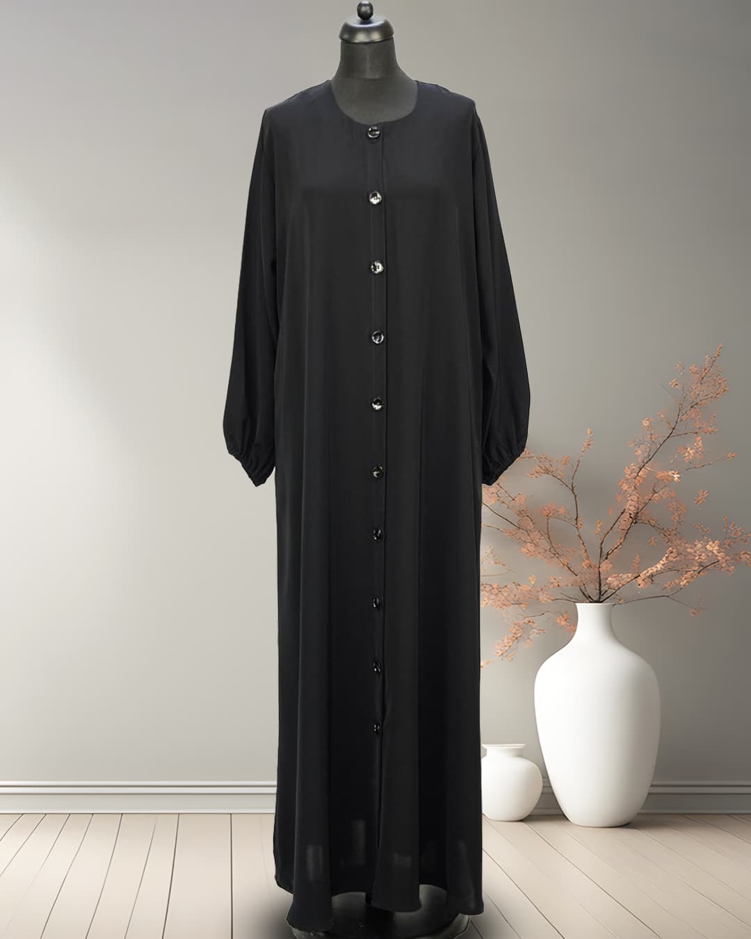 Preminum Esential A-line with 10 buttons, elasticated cuff  