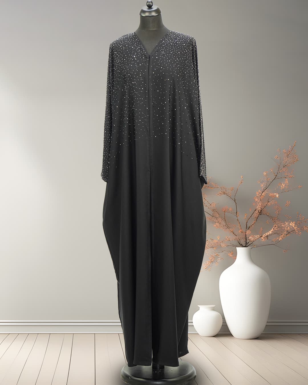 Front button patti farasha with stones (stones in scarf)