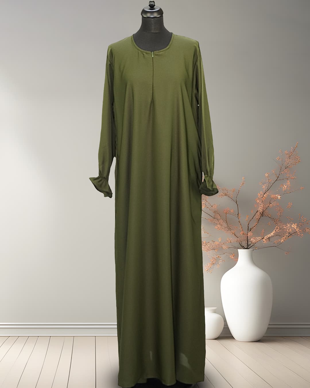 Esential A-line, 8" zip with elasticated sleeves and pocket 